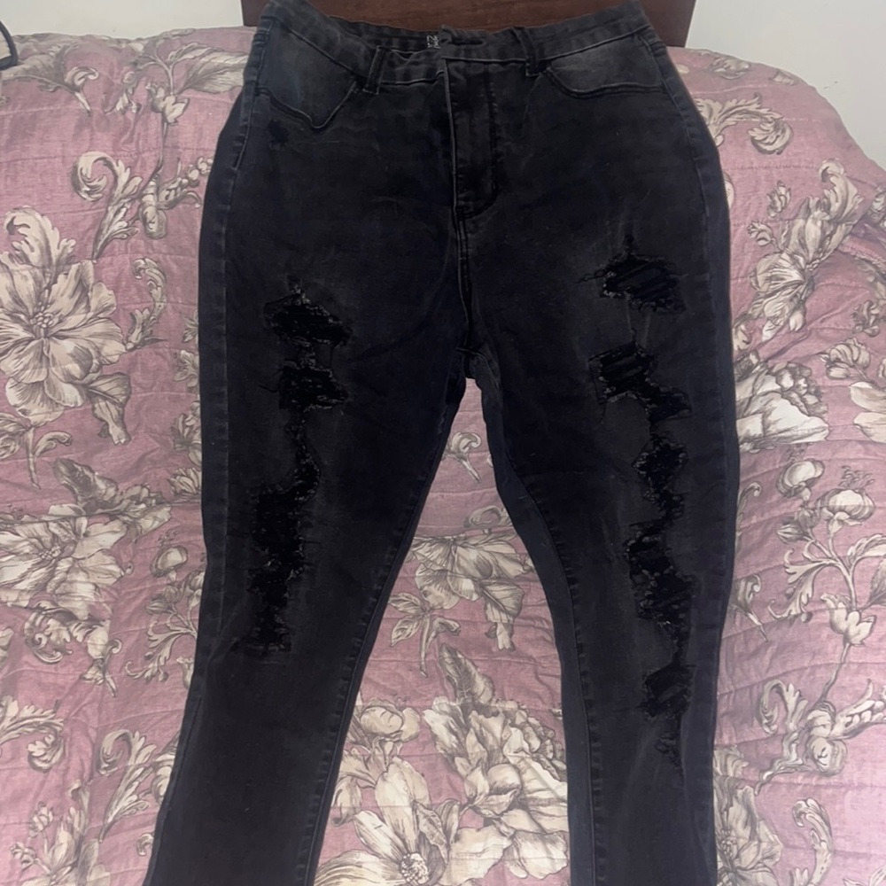 Black high rise jeans